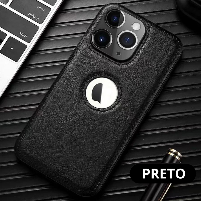 Capa Case de Couro Luxo para iPhone